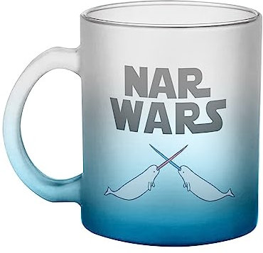 Fabulous Tazza in vetro blu - Nar Wars La guerra dei Narvals Parodia Film Stelle Fantascienza