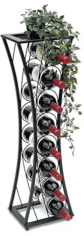 DanDiBo Casier à vin en métal noir Mika 80 cm 96536 Étagère à bouteilles Porte-bouteilles étroit moderne