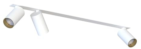 Deckenstrahler Weiß Gold 3-flammig GU10 70 cm lang verstellbar schwenkbar Modern Unterputz Deckenlampe Wohnzimmer Spot Leuchte Esszimmer