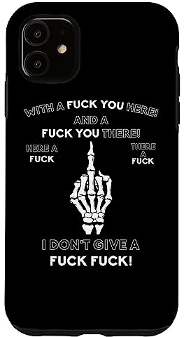 Skelett Mittelfinger F You Wortspiel Erwachsene Humor Neuheit Geschenke Hülle für iPhone 11
