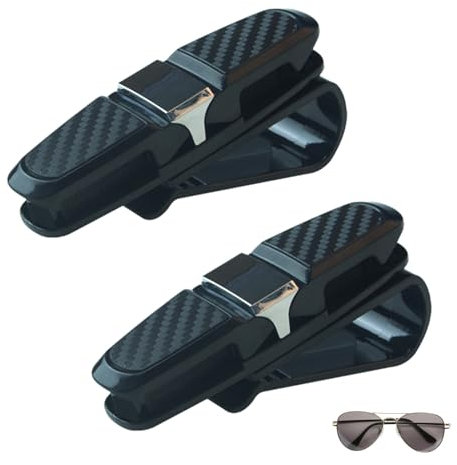 aqlbhz 2Pcs Sunglasses Holder For Car Car Glasses Holder Sun Visor Sunglasses With Card Clip Vehicle Glasses Clips Sunglasses Holder With 180 Degree Rotational Ticket Card Clip Holder