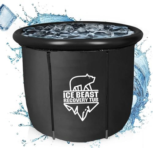 Ice Beast XL Recovery Tub | 520L XL Ice Bath Tub | Cold Water Therapy Tub for Athletes | Wim Hof Method | Cryotherapy Cold Pod | Portable Bath & Accessories |