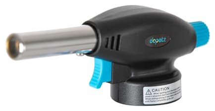 Dapetz ® Tête de chalumeau multifonction – Chalumeau au butane réglable – Briquet de cuisine pour crème brûlée, barbecue, soudure légère, taille : 170 x 66 x 55 mm