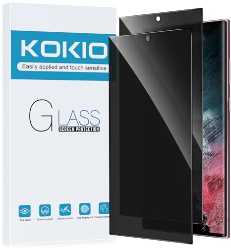 Kokio Verre Trempé pour Samsung Galaxy S22 Ultra 5G Anti-Espion,Dureté 9H,Protecteur D'écran Anti-Peek Privacy,Film de Protection du Verre Anti-Rayures,2 Pièces