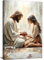 Christliche Leinwand-Wandkunst Jesus und Frau betend, Posterdruck, Gott, Bibelmalerei, Kunstwerk, Jesus heilt, Frau, Schlafzimmer, Kirche, Wanddekoration (weiß, 40,6 x 61 cm Leinwand)