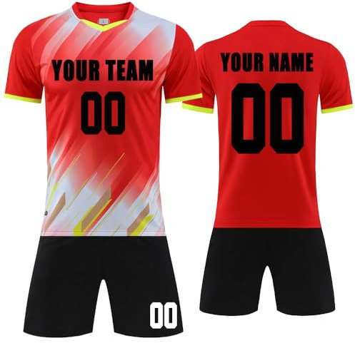 MEDUOLA Maglie da Calcio e Pantaloni Personalizzati, Maglie Sportive aziendali Set di Maglie Sportive Maglie da Calcio Personalizzate per Adulti e Bambini per i campi Estivi (926 Rosa)