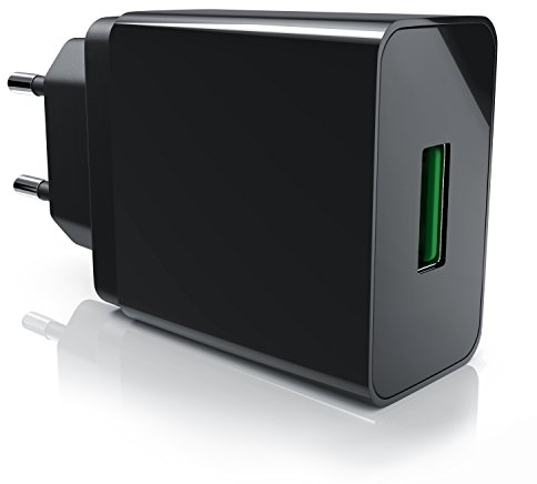 CSL - USB Ladegerät 18W Quick Charge 3.0 - Netzteil mit Schnellladefunktion - Smart Charge Solid Charge intelligentes Laden - geeignet für Radiowecker Handys Smartphones Navis Tablets UVM