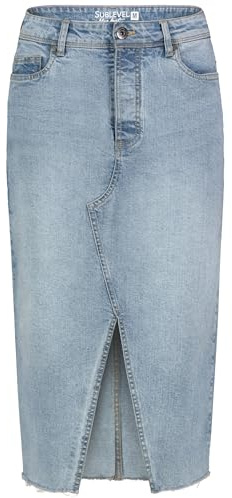 Sublevel Jeansrock Rock Jeans Langer Schnitt Maxi Midi Mini Regular Fit Stretch Denim