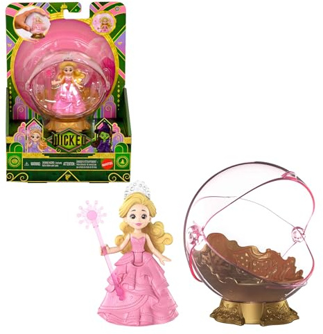 Mattel Universal Pictures’ Wicked Glinda’s Floating Bubble Toyset | Toy Vehicle, Glinda Small Doll in Signature Look, Inspired by the Movie, JFM25