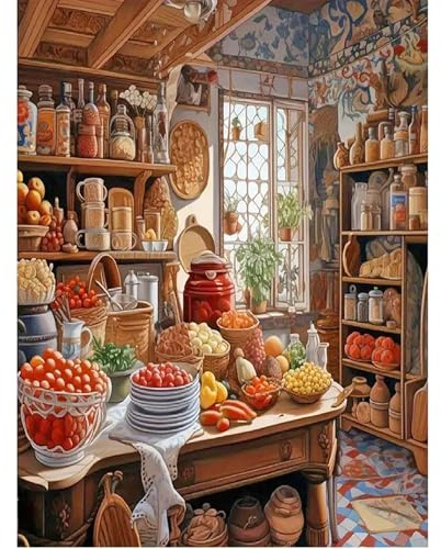 SHEGZHUC 40x50cm Diamond Painting Gewürze und Obst - Diamant Malerei Küche Mosaik Kunst - Geschenk Wanddekoration
