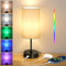 Befurglor Bedside Lamps, Dimmable 3 CCT & RGB 7 Colors Table Lamp with USB A+C Charging Ports, Touch Control Desk Lamp for Bedroom Living Room Office (Linen Fabric Shade)
