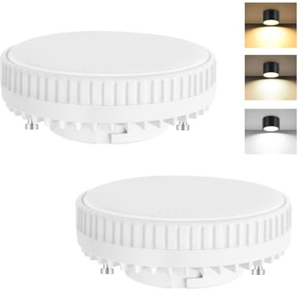 GeyouLux GX53 LED Warmweiß Leuchtmittel, 3CCT LED Lampe Ersetzt 60W Halogen,7W 800LM CRI>80, 3000K/4500K/6500K Led GX53 Einbauleuchten für Küche, Wohnzimmer, Büro,Nicht dimmbar, 2er Pack