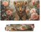 Gaming Mauspad, Groß Mouse Mat XXL 900x400x3mm Desk Mat Peony Flower Leopard Mousepad Stitched Edges, Non-Slip Rubber Base Mouse Pads Improved Precision and Speed Keyboard Mat for Men Gamers N-797