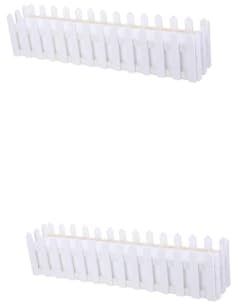 VILLCASE 2pcs Rectangle Decorative Flower Planter Picket Fence Wooden Pot Foam Insert for Artificial Flowers Home Garden Decor