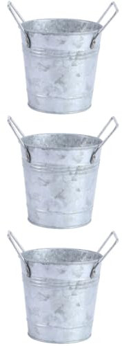 MAGICLULU 3 Stück Amphoren Blumentopf Aus Blech Blauer Eimer Garteneimer Pflanzgefäße Zusammenklappbarer Eimer Verzinkter Pflanzkübel Fassvase Frosch Blecheimer Vasen