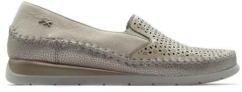 Fluchos - Mocasín,Zapato,Blucher,Calado,de Rejilla,Piel,con Plantilla Extraible,Sencillo y clásico, para: Mujer Color: Raw Talla:40