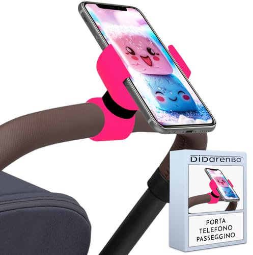 Porta telefono passeggino universale adatto a smartphone fino a 7,6 Rosa