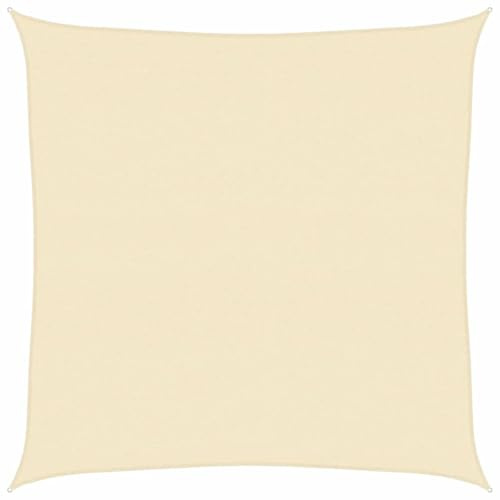 Homvdxl Sonnensegel, 7 x 7 m, atmungsaktiv, 90 % UV-Block, Sonnenschutz, Segeltuch, quadratisch, Sonnenschutz, Vordach für Außenbereich, Garten, Terrasse, Hof, Party, HDPE, wasserdurchlässig, Creme