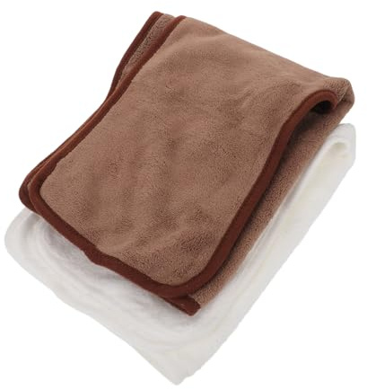MOTHNUR 2 Stück Salonhandtücher Korallenfleece Schnell Trocknend Hochsaugfähig Weiche Hautfreundliche Tücher für Massage Schönheitsbehandlung Spa und Haarwickel Weiß Kaffee