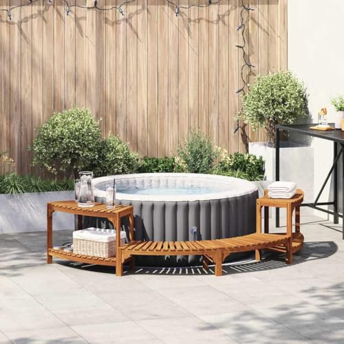 Nqyjm Whirlpool Umgebung Halb-Rund Braun 252 x 112 x 55,5 cm für Pools