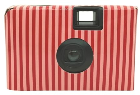 Striped Design Disposables Camera Preloaded with Film for 8/17/24 Shots Not Focused Need Portable White Easy Outdoor Shots