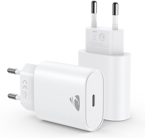 2Pack Chargeur USB C, 20W Prise USB C Rapide Secteur Mural Alimentation Adaptateur USBC pour iPhone 17 16 15 14 13 12 11 Pro Max XR XS Pad Tablette Ordinateur Portable