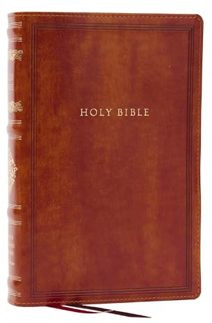 RSV Personal Size Bible with Cross References, Brown Leathersoft, Thumb Indexed, (Sovereign Collection)