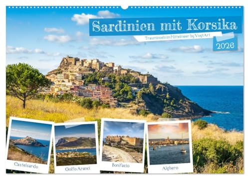 Sardinien mit Korsika (Wandkalender 2026 DIN A2 quer), CALVENDO Monatskalender: Das sollten Sie unbedingt in Sardinien's Norden besuchen. (CALVENDO Orte)