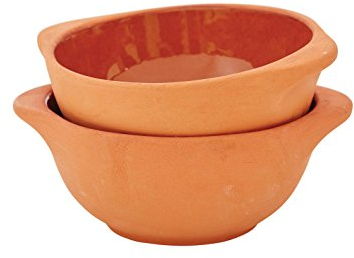 Jamie Oliver Antipasti-Schüssel-Set - 2 Stück Terrakotta natur, innen lasiert, ca. 14,5 cm Durchmesser, H = ca. 6 cm