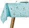 Vinyl-Wachstischdecke Quadratisch Abwischbar Ölfest Wasserdicht PVC Tischdecke Türkis Vogel 137 x 137 cm