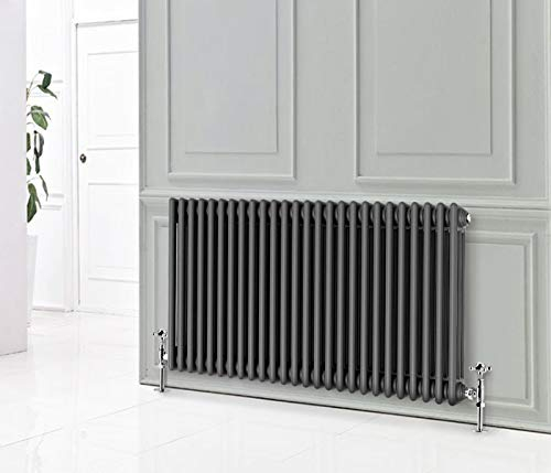 NRG 600x1190 Cast Iron Horizontal Radiator Anthracite 3 Column Central Heating Rads
