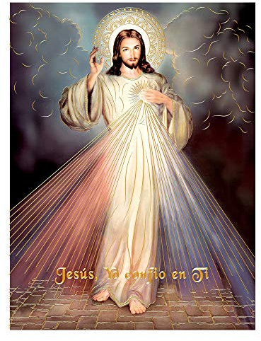 Artediseño piezas maestras Religiöses Wandbild Poster Lord of Mercy - Modernes Wanddeko, Hochformat mit Goldfolien-Finish, für Wohnzimmer, Schlafzimmer 8x10