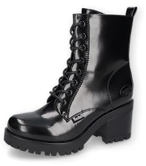 Dockers by Gerli Damen Schnürstiefel, Frauen Stiefeletten,schnürboots,schnürung,Boots,Stiefel,Bootee,Booties,schwarz,39 EU