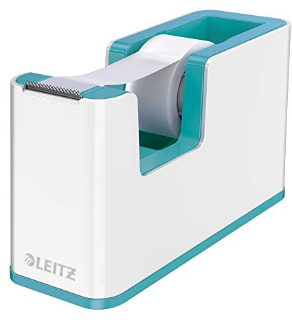 Leitz Duo Colour Klebeband-Tischabroller, weiß/eisblau, WOW - Manuell, B80536454, Polystyrol, Tischabroller, 202857031