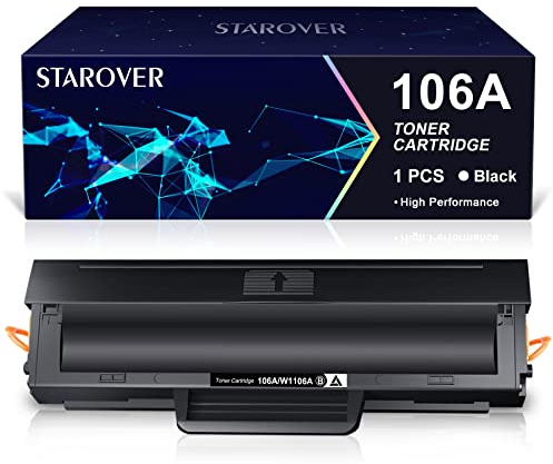 STAROVER 106A W1106A Toner Kompatibel für HP 106A Toner für HP 107w Toner Laser 107a 107r für HP 135a Toner Laser MFP 135wg MFP 137fwg 135r 135w 137fnw (1 Schwarz, Mit Chip)