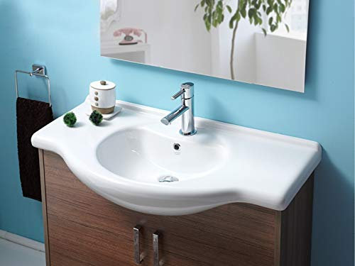 Shop Chic lavabo bagno consolle in ceramica porcellanata da incasso 85 cm semincasso per mobile o a parete
