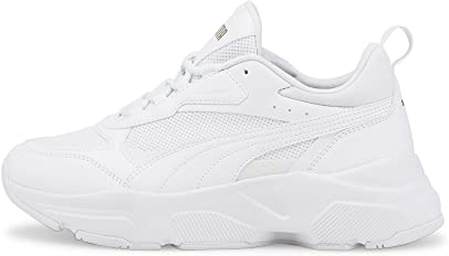 PUMA Cassia, Scarpe Da Ginnastica Donna, Puma White Puma White Puma Team Gold, 37.5 EU