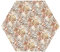 Hexagon Tapete - Beige Palmenblätter, 43cm x 50cm, Vlies Selbstklebend