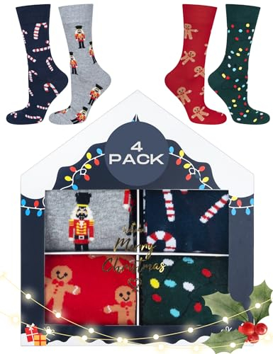 soxo Weihnachten Socken Herren Geschenke Für Frauen Männer Weihnachtssocken Damen 40-45 4 Paar Weihnachtsbox 3