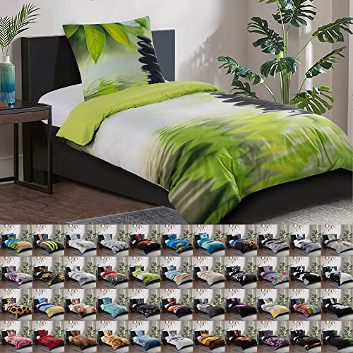 Sanilo® Bettwäsche 135x200 cm, 100% feinste Baumwolle, 2-teilig, Bettbezug, Kissenbezug 80x80cm, Oeko-TEX Zertifiziert (Harmony, 2-teilig 135x200 cm)