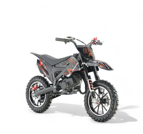 KXD 706A 49cc 2Takt Kinder Dirt Cross Pocket Midi Enduro Dirtbike Enduro Motocrossbike Motocross Motorrad Cross 60cm Sitzhöhe 10 Zoll Vorderrad Motor Pocketbike (rot, KXD 706A 49ccm 2T)