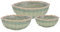 Spetebo Holz Pflanzkorb 3er Set in grün mit Folie - 40/31 / 23 cm - Blumenschiffchen aus Holzgeflecht - Deko Kräuter Blumen Pflanz Kasten Korb Schiffchen oval