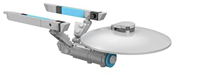 BlueBrixx Pro - Star Trek USS Enterprise NCC-1701-A - Mini Sci-Fi Raumschiff-Modellbausatz für Erwachsene und Kinder, 106 Teile, Offizielle Lizenz, 104562