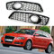 GSRECY Griglia paraurti anteriore sinistra e destra, colore nero, a nido d'ape, per griglia fendinebbia, accessori compatibili con Audi A3 8P 2008-2012 (anello cromato)