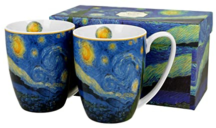 DUO ART GALLERY 2er-Set Becher 380 ml STARRY NIGHT New Bone China Porzellan