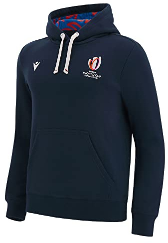 Macron Sweatshirt mit Kapuze für Erwachsene, Rugby World Cup 2023, offizielles Lizenzprodukt, blau, 3XL