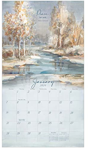 Legacy Wandkalender 2024, leicht fallend, cremefarben, 33 x 30 cm