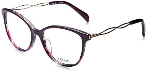 TOUS Brille für Damen, Violettes Oberteil + Violett/Liliac Havana, 52