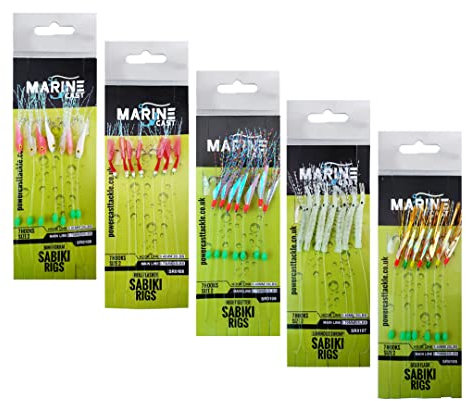 Marine Cast 7 hooks sabiki rigs/Mackerel feathers (5/10 pack) (Mixed 5 (1 each))