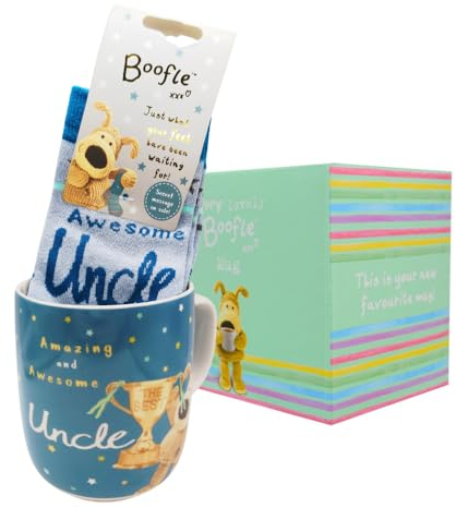 Boofle Awesome Uncle Mug & Socks Gift Set Cute Socks & Boofle Mug In Gift Box BOOFMSUNC